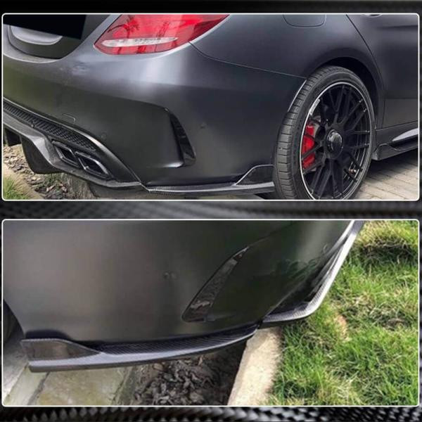 Купить Накладки на задний бампер Flap (для SD C43/C63 AMG 2015-2019, Карбон) для Mercedes C-сlass W205