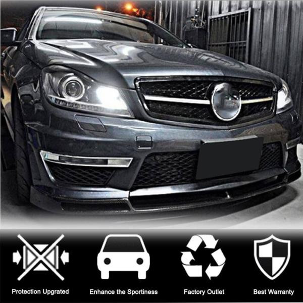Купить Накладка на передний бампер Lip V1 (для AMG 2012-2014, Карбон) для Mercedes C-class W204