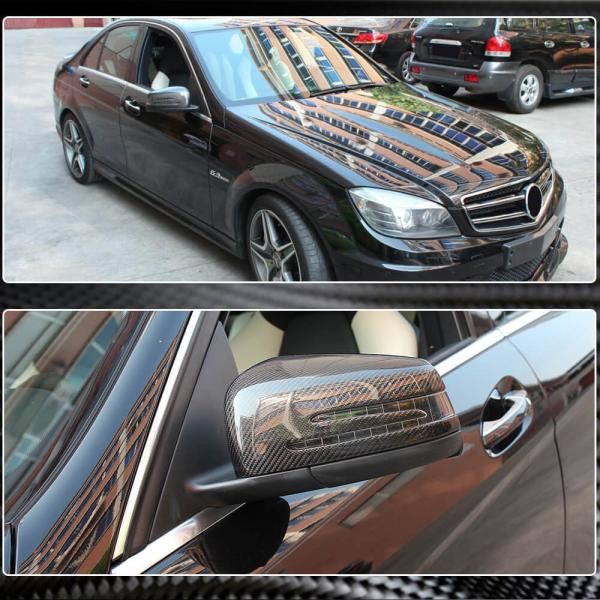 Купити Накладки на дзеркала (Карбон) для Mercedes C-class W204 2007-2015рр