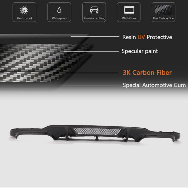 Купити Дифузор заднього бампера V4 (для AMG SD/Coupe 2012-2014, Карбон) для Mercedes C-class W204 рр