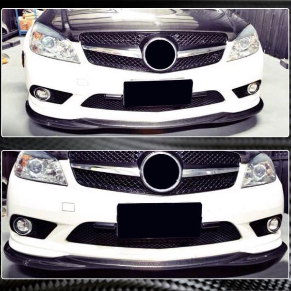 Купити Накладка на передній бампер Lip (для AMG-Line 2008-2011, Карбон) для Mercedes C-class W204 рр