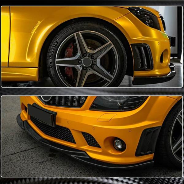 Купить Накладки на передний бампер (для C63 AMG Sedan 2008-2011, Карбон) для Mercedes C-class W204