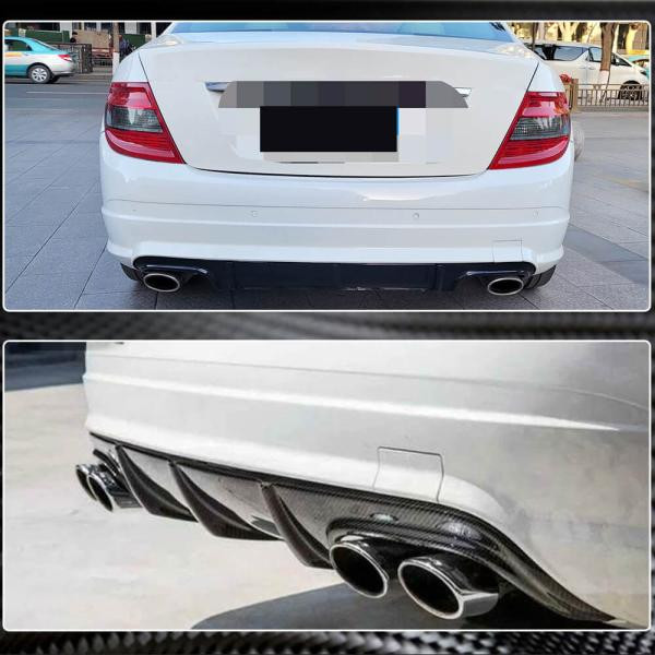 Купить Диффузор заднего бампера V3 (для AMG SD 2008-2011, Карбон) для Mercedes C-class W204