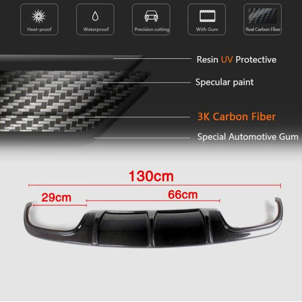 Купить Диффузор заднего бампера V3 (для AMG SD 2008-2011, Карбон) для Mercedes C-class W204