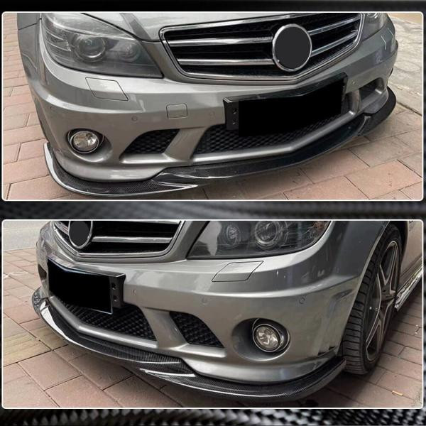 Купить Накладка на передний бампер Lip V3 (для AMG 2008-2011, Карбон) для Mercedes C-class W204