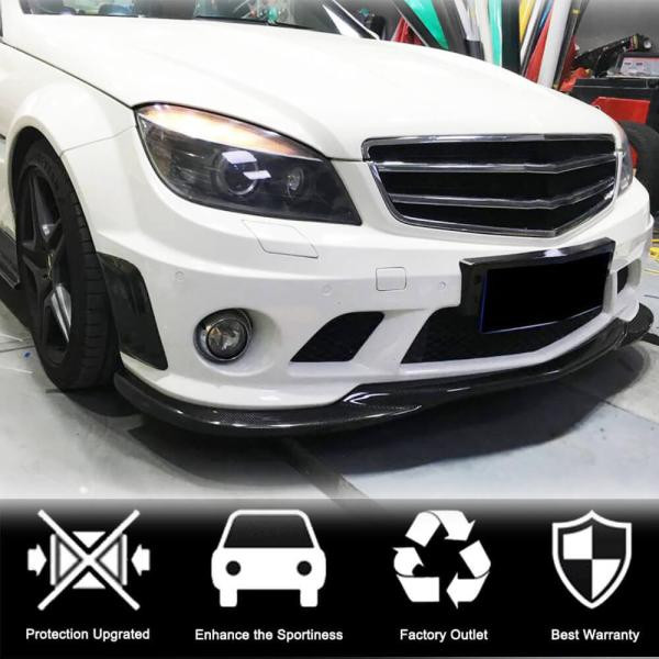Купить Накладка на передний бампер Lip V3 (для AMG 2008-2011, Карбон) для Mercedes C-class W204