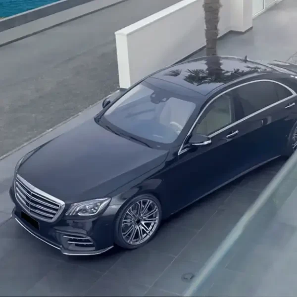 Купить Накладка на передний бампер Lip (для AMG-Line 2018-2022, Карбон) для Mercedes S-сlass W222