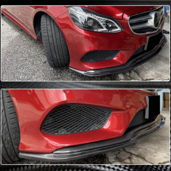 Купить Накладка на передний бампер Lip V1 (для AMG-Line 2013-2016, Карбон) для Mercedes E-сlass W212