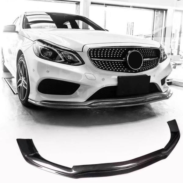 Купить Накладка на передний бампер Lip V1 (для AMG-Line 2013-2016, Карбон) для Mercedes E-сlass W212