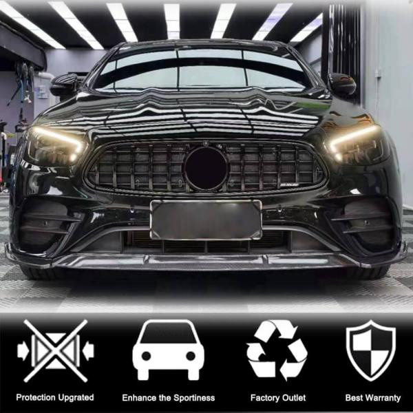 Купить Накладка на передний бампер Lip (для AMG-Line 2020-2023, Карбон) для Mercedes E-сlass W213