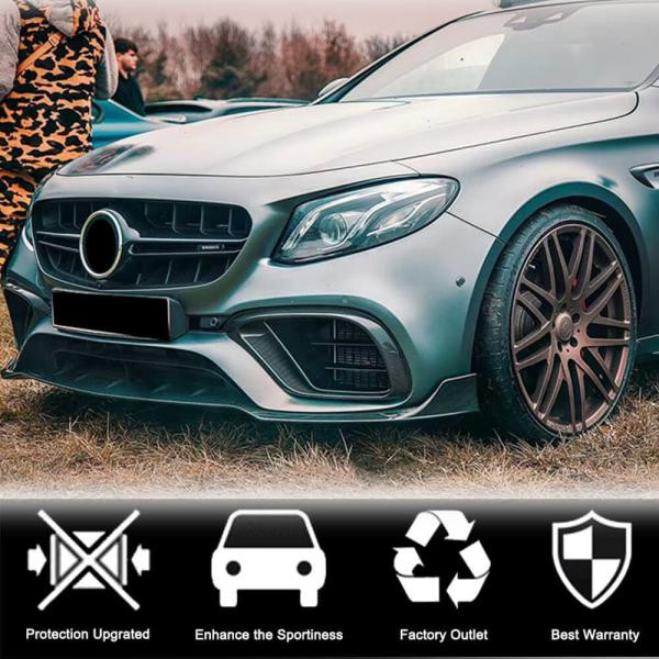 Купити Накладка на передній бампер Lip V1 (для E63 AMG 2016-2019, Карбон) для Mercedes E-сlass W213 рр