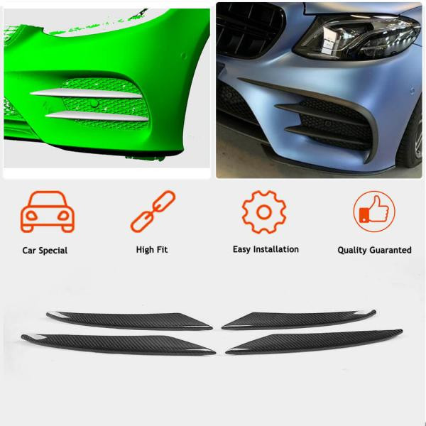 Купити Накладки на передній бампер (для AMG-Line/E43 AMG 2016-2019, Карбон) для Mercedes E-сlass W213 рр