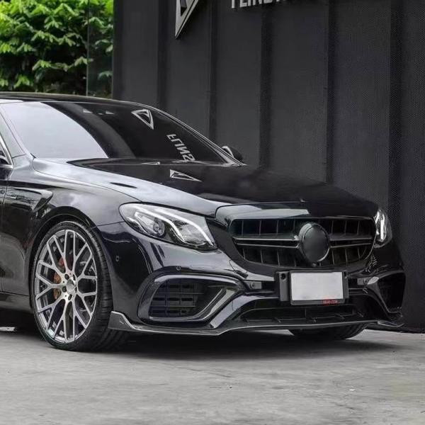 Купити Накладки на передній бампер (для E63 AMG 2016-2019, Карбон) для Mercedes E-сlass W213 рр
