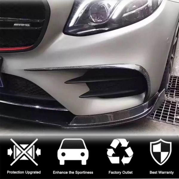 Купити Накладки на передній бампер V1 (для E43 AMG 2016-2019, Карбон) для Mercedes E-сlass W213 рр