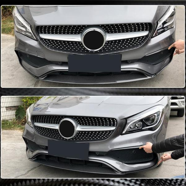 Купить Накладка на передний бампер Lip (для AMG-Line SD 2017-2019, Карбон) для Mercedes CLA C117
