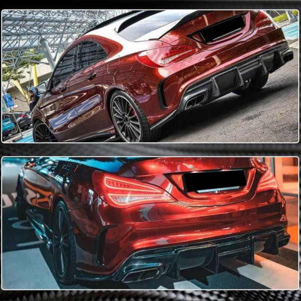 Купити Дифузор заднього бамера V1 (для AMG-Line / CLA45 AMG, Карбон) для Mercedes CLA C117 2013-2019 рр