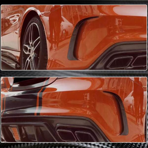 Купити Накладки на задній бампер V1 (для AMG-Line / CLA45 AMG SD, Карбон) для Mercedes CLA C117 2013-2019 рр