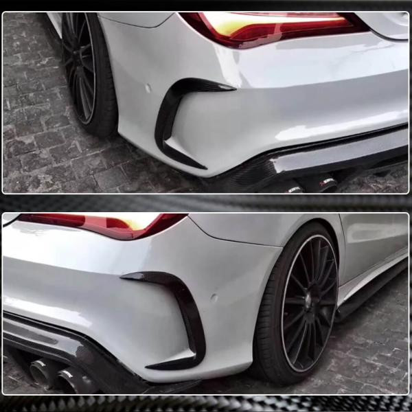 Купити Накладки на задній бампер V1 (для AMG-Line / CLA45 AMG SD, Карбон) для Mercedes CLA C117 2013-2019 рр