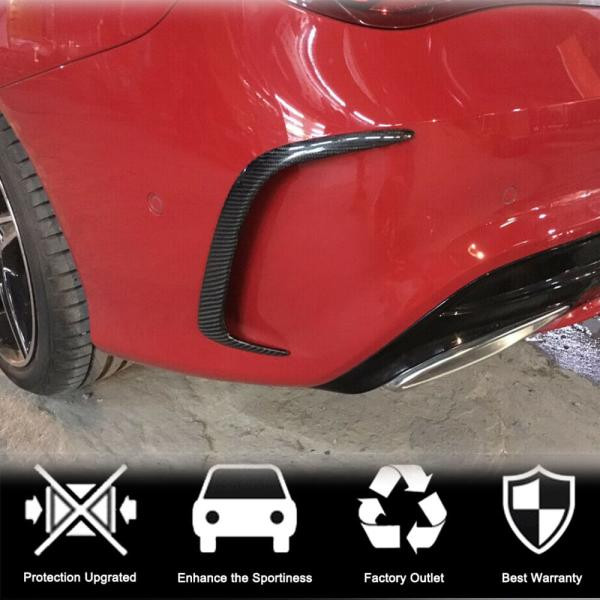 Купити Накладки на задній бампер V1 (для AMG-Line / CLA45 AMG SD, Карбон) для Mercedes CLA C117 2013-2019 рр