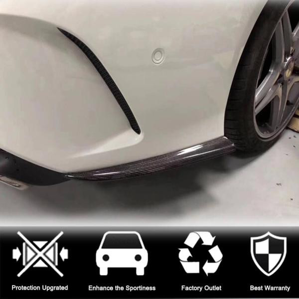 Купити Накладки на задній бампер V3 (для AMG-Line / CLA45 AMG SD, Карбон) для Mercedes CLA C117 2013-2019 рр