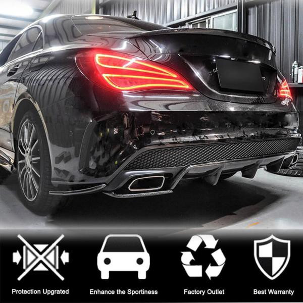 Купить Диффузор заднего бампера V2 (для AMG-Line/CLA45 AMG 2013-2016, Карбон) для Mercedes CLA C117