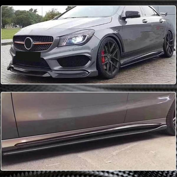 Купити Бокові пороги V1 (для HB, Карбон) для Mercedes CLA C117 2013-2019 рр