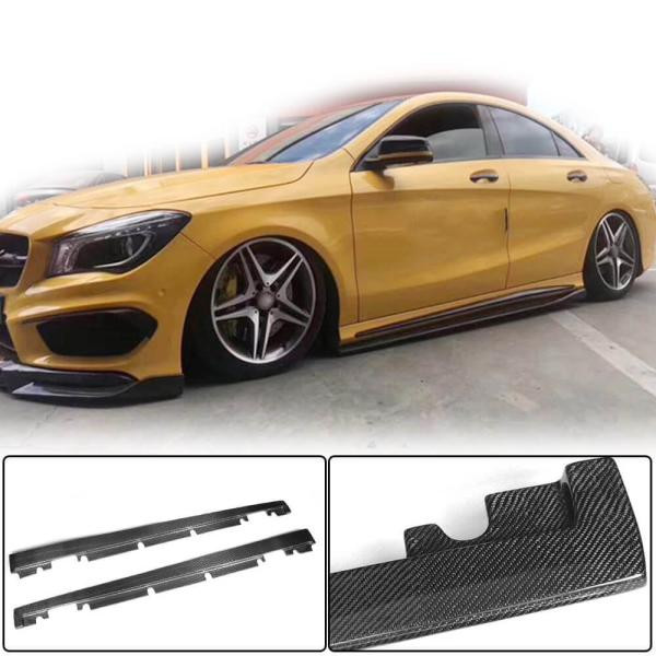 Купити Бокові пороги V2 (для HB, Карбон) для Mercedes CLA C117 2013-2019 рр