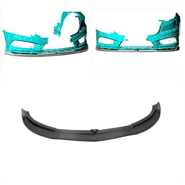 Купити Накладка на передній бампер Lip V1 (для AMG-Line / A45 AMG HB 2013-2015, Карбон) для Mercedes A-сlass W176 рр