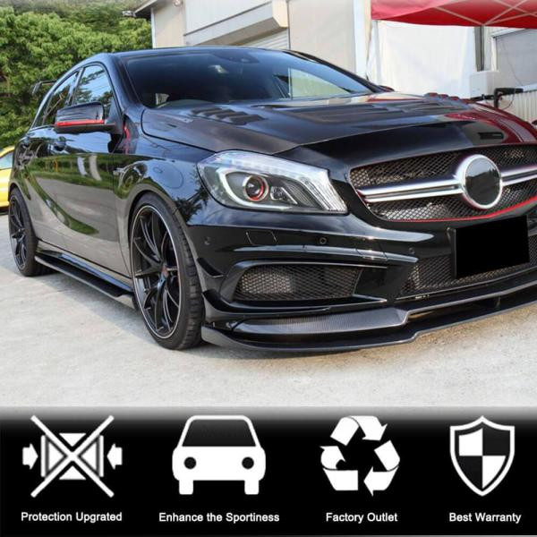 Купити Бокові пороги V4 (Карбон) для Mercedes A-сlass W176 2012-2018 рр