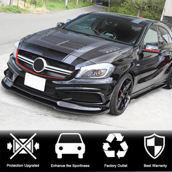 Купить Накладка на передний бампер Lip V2 (для AMG-Line/A45 AMG HB 2013-2015, Карбон) для Mercedes A-сlass W176