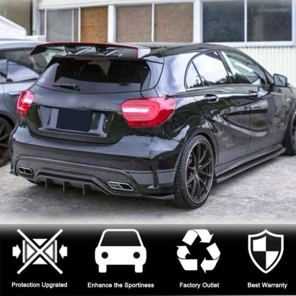 Купити Дифузер заднього бампера V2 (для AMG-Line / A45 AMG HB) для Mercedes A-сlass W176 2012-2018 рр