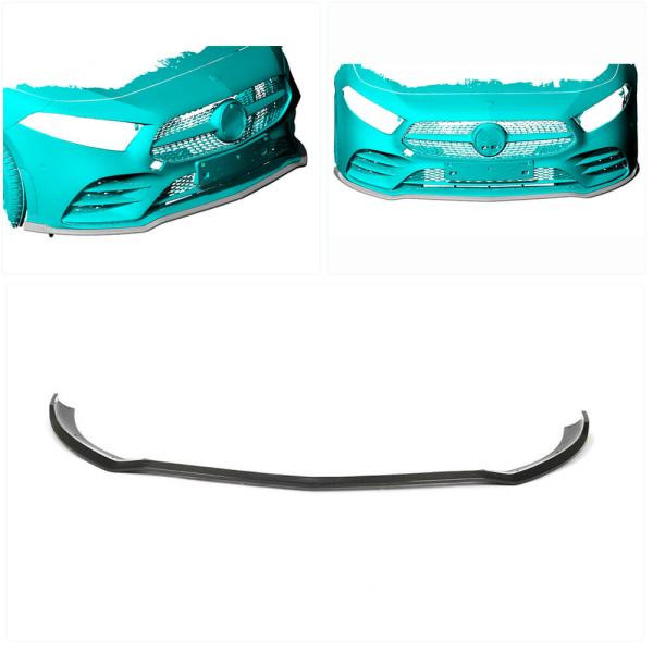 Купить Накладка на передний бампер Lip V2 (для AMG-Line SD 2018-2021, Карбон) для Mercedes A-сlass W177 2018- гг