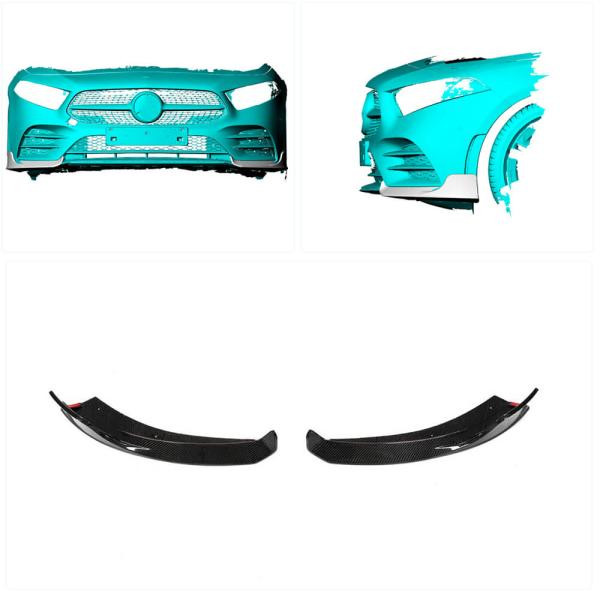 Купити Накладки на передній бампер Flap (для AMG-Line 2018-2021, Карбон) для Mercedes A-сlass W177 2018- рр