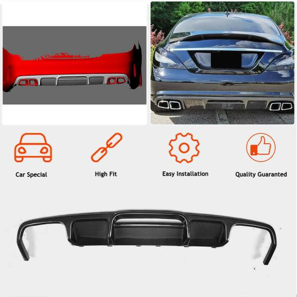 Купити Дифузор заднього бампера (для Base/CLS63 AMG 2015-2018, Карбон) для Mercedes CLS C218 рр