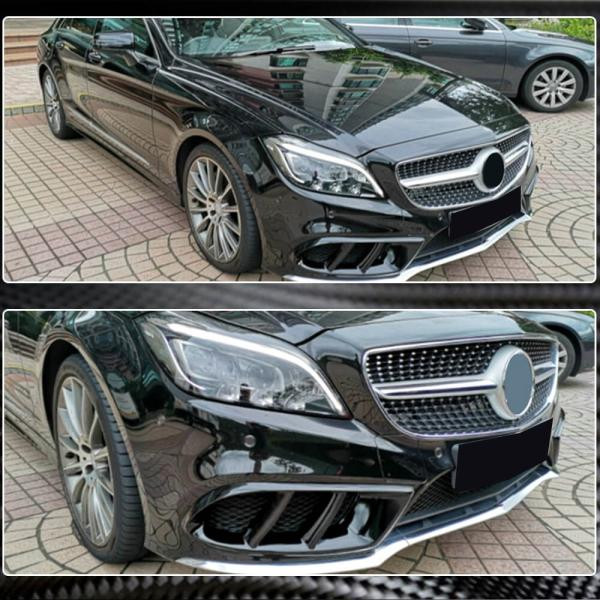 Купити Накладки на передній бампер (для AMG-Line SD 2015-2018, Карбон) для Mercedes CLS C218 рр