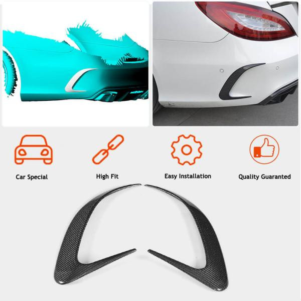 Купити Накладки на задній бампер (для Base / CLS63 AMG SD 2015-2018, Карбон) для Mercedes CLS C218 рр