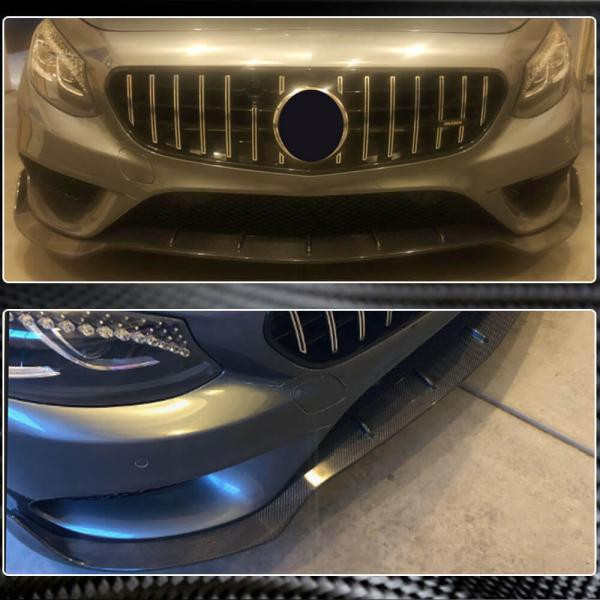 Купити Накладка на передній бампер Lip V2 (для AMG-Line 2015-2018, Карбон) для Mercedes S-class C217 Coupe