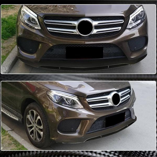 Купити Накладки на передній бампер Lip (для GLE43 AMG, Карбон) для Mercedes GLE coupe C292 2015-2019 рр