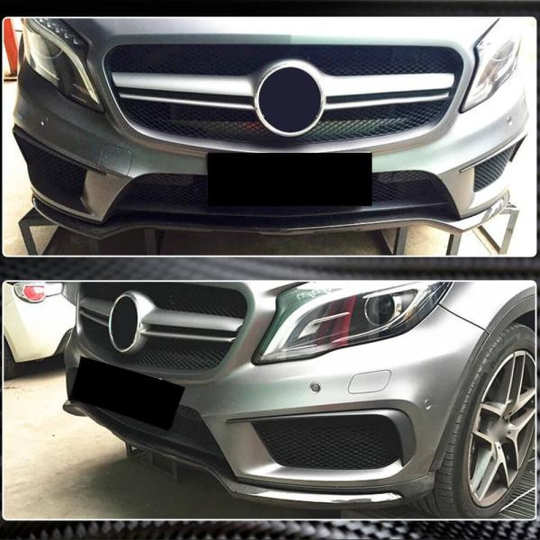 Купити Накладка на передній бампер Lip (для GLA45 AMG 2013-2016, Карбон) для Mercedes GLA X156 рр