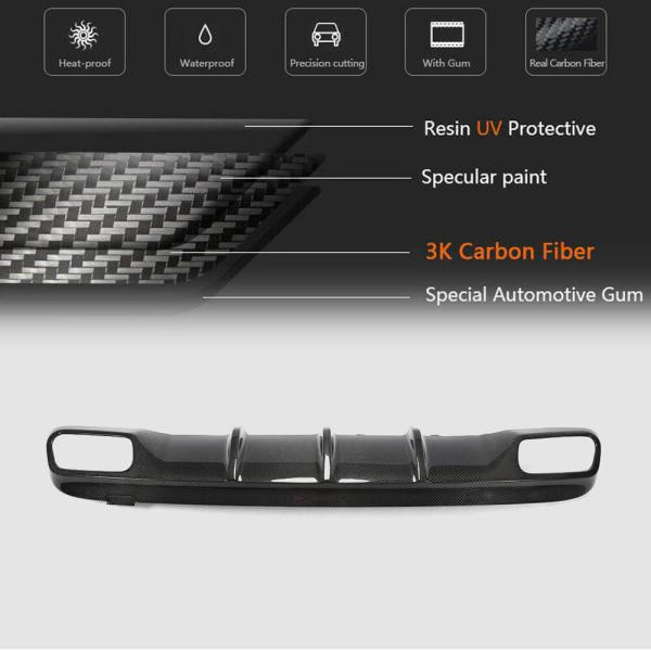 Купити Дифузор заднього бампера (для GLA45 AMG, Карбон) для Mercedes GLA X156 2014-2019 рр