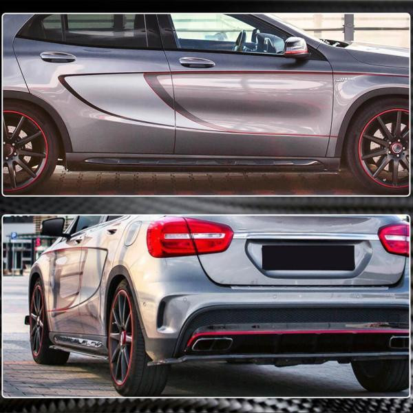 Купити Бокові пороги (для GLA45 AMG 2013-2016, Карбон) для Mercedes GLA X156 рр