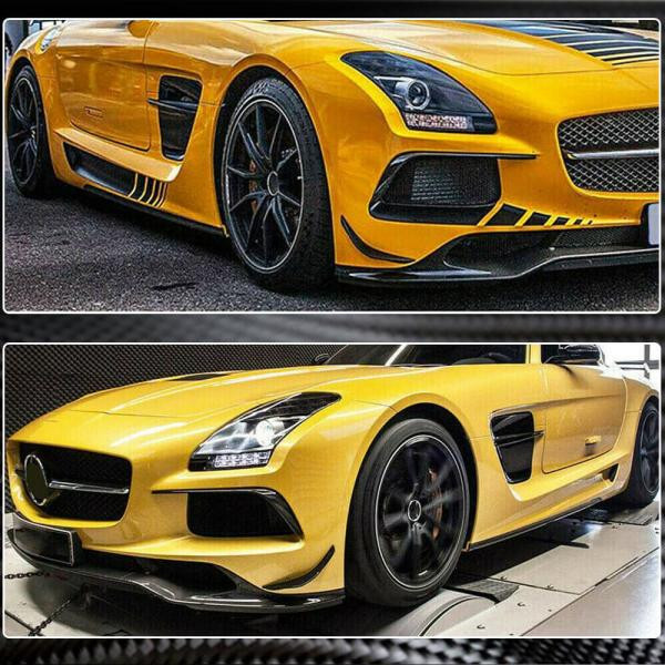 Купити Накладки на передній бампер Flap V1 (Карбон) для Mercedes SLS C197