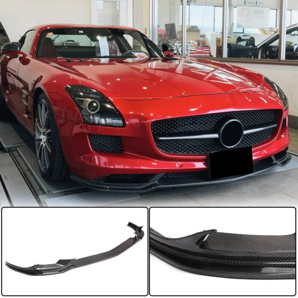 Купить Накладка на передний бампер Lip (Карбон) для Mercedes SLS C197