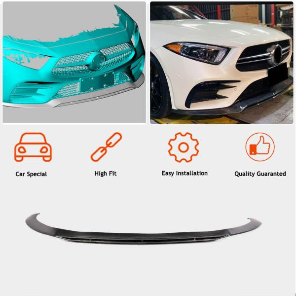 Купити Накладка на передній бампер Lip (для AMG/AMG-Line 2018-2020, Карбон) для Mercedes CLS C257 2018- рр