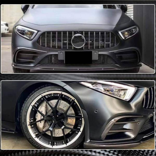 Купити Накладки на передній бампер (для AMG-Line 2018-2020, Карбон) для Mercedes CLS C257 2018- рр
