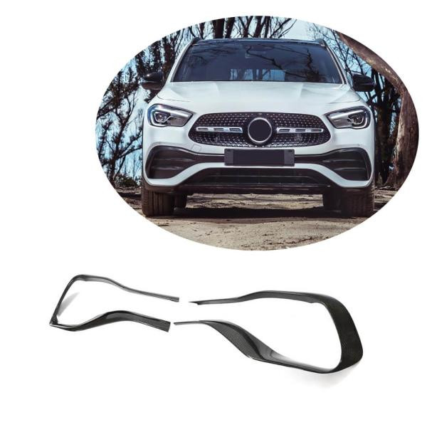 Купити Накладки на передній бампер V2 (для AMG/AMG-Line, Карбон) для Mercedes GLA H247 2020- рр