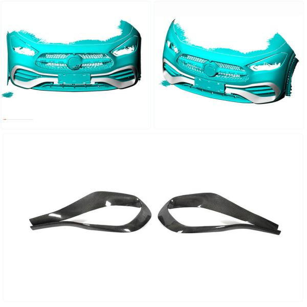 Купити Накладки на передній бампер V2 (для AMG/AMG-Line, Карбон) для Mercedes GLA H247 2020- рр