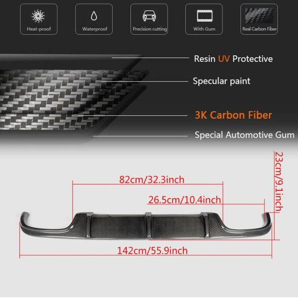 Купить Диффузор заднего бампера (для E55 AMG 2003-2006, Карбон) для Mercedes E-сlass W211