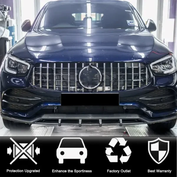 Купить Накладка на передний бампер Lip (для AMG-Line 2020-2025, Карбон) для Mercedes GLC X253