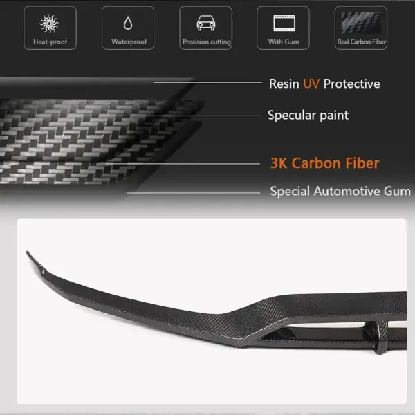 Купить Накладка на передний бампер Lip (для AMG-Line 2020-2025, Карбон) для Mercedes GLC X253